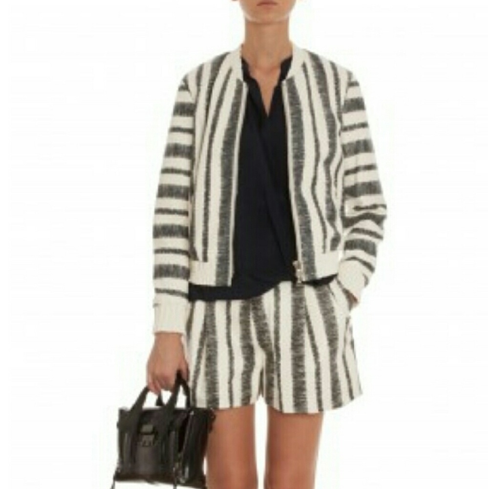 3.1 PHILLIP LIM ZIG ZAG STRIPE LEATHER‎ JAC…
